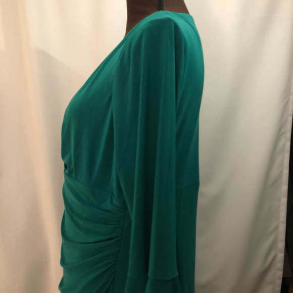 LAUREN RALPH LAUREN DRESS Faux Wrap Dress, Green - Picture 6 of 8